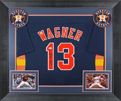 Billy Wagner "422 Svs" Signed Navy Blue Pro Style Framed Jersey JSA Witness