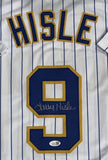 LARRY HISLE Signed Replica Pinstripe Jersey AUTO - Milwaukee Brewers MLB - JSA