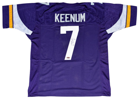CASE KEENUM AUTOGRAPHED MINNESOTA VIKINGS #7 PURPLE JERSEY COA