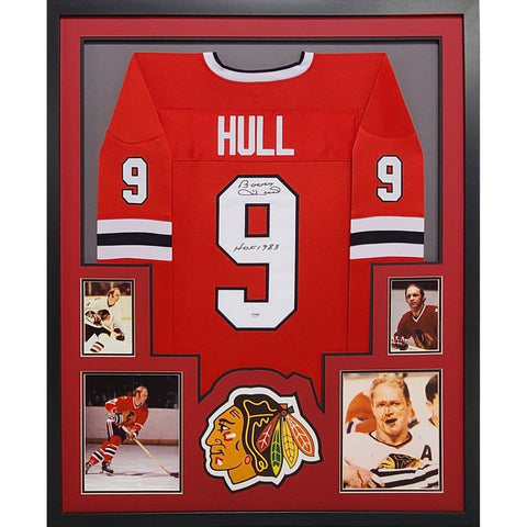 Bobby Hull Autographed Framed Chicago Blackhawks  Jersey