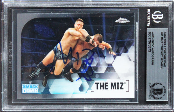 Mike "The Miz" Mizanin Signed 2020 Topps Chrome WWE #63 Card BAS Slabbed