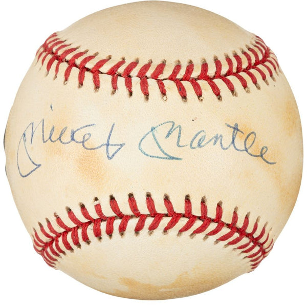 Mickey Mantle New York Yankees Signed American League Baseball BAS AE11873