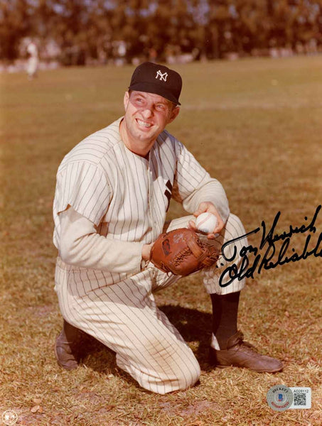 Tom Henrich Autographed/Signed New York Yankees 8x10 Photo BAS 50407