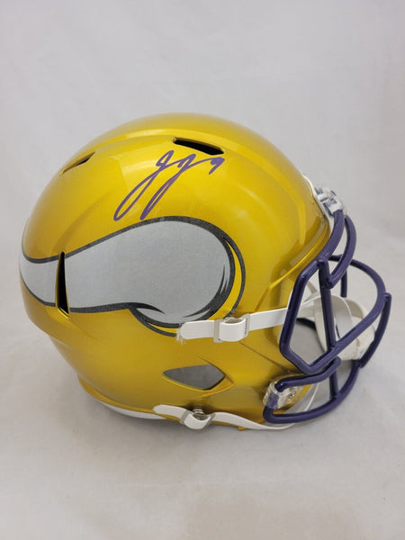 JJ McCARTHY SIGNED MINNESOTA VIKINGS F/S FLASH SPEED REPLICA HELMET BECKETT QR