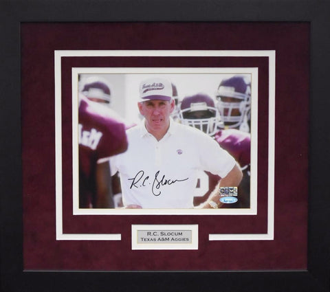 RC SLOCUM AUTOGRAPHED TEXAS A&M AGGIES 8x10 FRAMED PHOTO TRISTAR