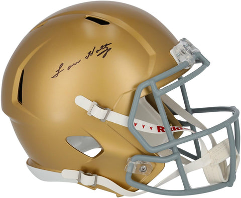 Lou Holtz Notre Dame Fighting Irish Autographed Riddell Speed Replica Helmet