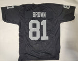TIM BROWN AUTOGRAPHED SIGNED PRO STYLE CUSTOM XL JERSEY BECKETT QR COA