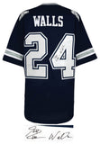 Everson Walls Signed Navy Throwback Custom Football Jersey - (SCHWARTZ COA)