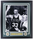 Larry Bird Signed Framed Celtics 16x20 Celebration with Red Auerbach Photo JSA