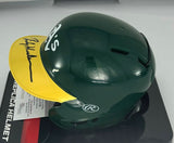 Athletics RICKEY HENDERSON Signed Rawlings Baseball Mini Helmet AUTO - JSA