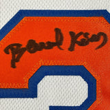 Framed Autographed/Signed Bernard King 35x39 New York White Jersey BAS COA