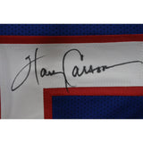 Harry Carson Autographed Pro Style Size XL Blue Jersey HOF Beckett Witness 50948