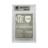 Pele & Zico Dual Signed 2019 Panini Flamengo 100 Anos History #118 - BGS 8.5