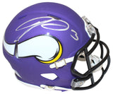 Jordan Addison Autographed Minnesota Vikings Mini Helmet Beckett 40985