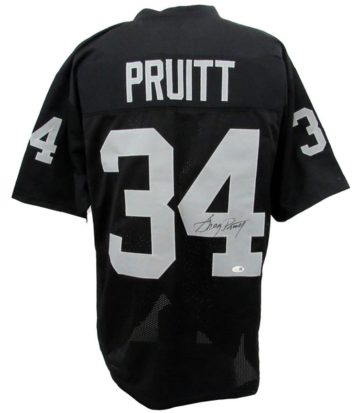 Greg Pruitt Signed/Autographed Black Oakland Raiders Football Jersey JSA 208128