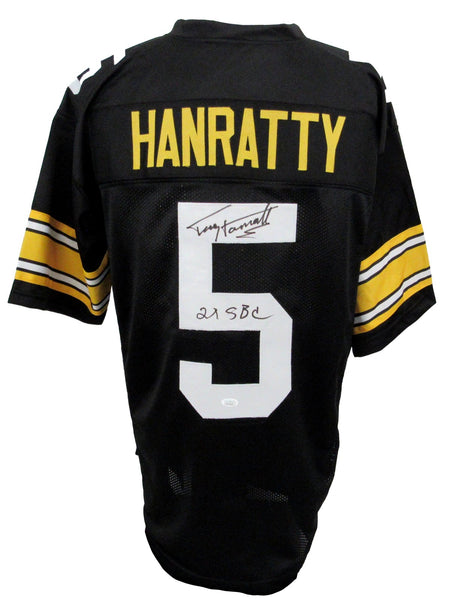 Terry Hanratty Signed/Inscribed Black Steelers Football Jersey JSA 208166