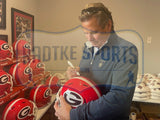 Buck Belue and Lindsay Scott Signed Georgia Bulldogs Speed Full Size NCAA Helmet