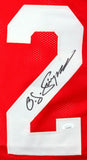 OJ Simpson Autographed Red Pro Style Jersey- JSA W *Black