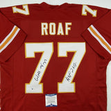 Autographed/Signed Willie Roaf HOF 2012 Kansas City Red Jersey BAS COA