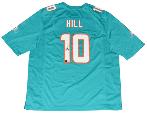 TYREEK HILL SIGNED AUTOGRAPHED MIAMI DOLPHINS #10 TEAL NIKE JERSEY BECKETT