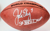 John Elway Autographed Denver Broncos NFL Game Ball w/ Inscription Beckett COA