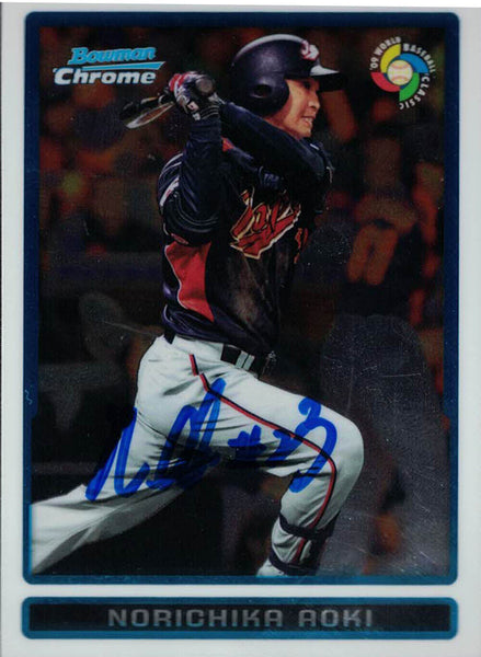 Norichika Aoki Autographed Japan 2009 WBC Bowman Chrome Trading Card 24662