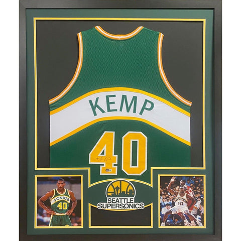 Shawn Kemp Autographed Signed Framed Seattle Supersonics Jersey BECKETT