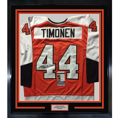 FRAMED Signed KIMMO TIMONEN 35x39 Philly Orange Jersey JSA COA Auto
