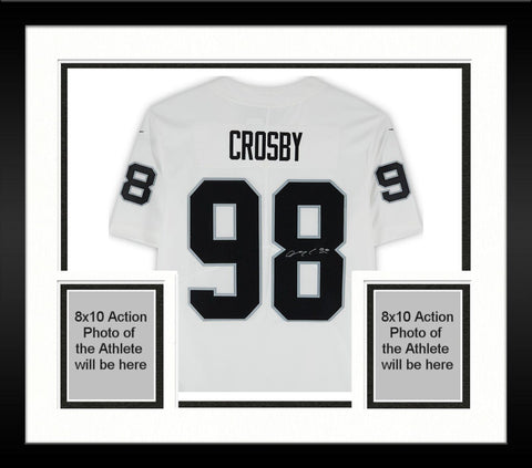 Framed Maxx Crosby Las Vegas Raiders Autographed Nike White Limited Jersey