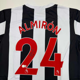 Autographed/Signed Miguel Almiron Newcastle United White/Black Jersey BAS COA