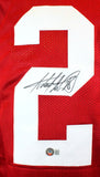 Adrian Peterson Autographed Crimson College Style Jersey - Beckett W Hologram
