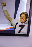 John Elway Autographed White Custom Denver Broncos Jersey Lighted Framed BAS COA
