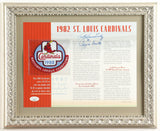 Ozzie Smith & Keith Hernandez Signed 1982 Cardinals World Series Framed Card/JSA
