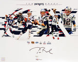 TOM BRADY AUTOGRAPHED FRAMED 16X20 PHOTO PATRIOTS SB FANATICS 206954