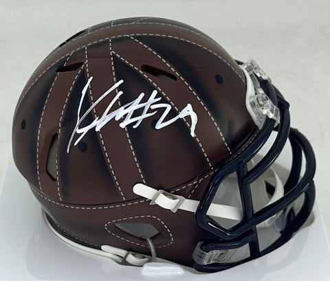 Packers XAVIER McKINNEY Signed Riddell LEATHER ALT Speed Mini Helmet AUTO - JSA