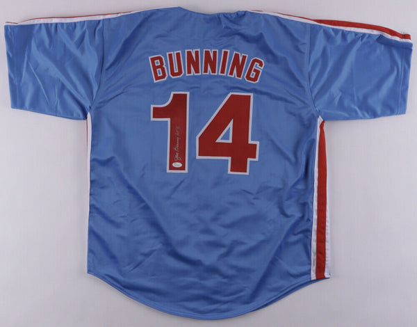 Jim Bunning Signed Philadelphia Phillies Jersey Inscribed HOF 96 (JSA Hologram)