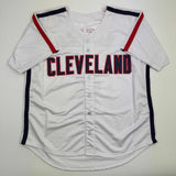 Autographed/Signed Carlos Baerga Cleveland White Jersey Beckett BAS COA