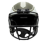 DeVonta Smith Signed Full Size Salute To Service Replica Helmet Eagles Fanatics