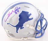 Herman Moore Signed Detroit Lions Throwback Speed Mini Helmet (JSA) 4xProBowl WR