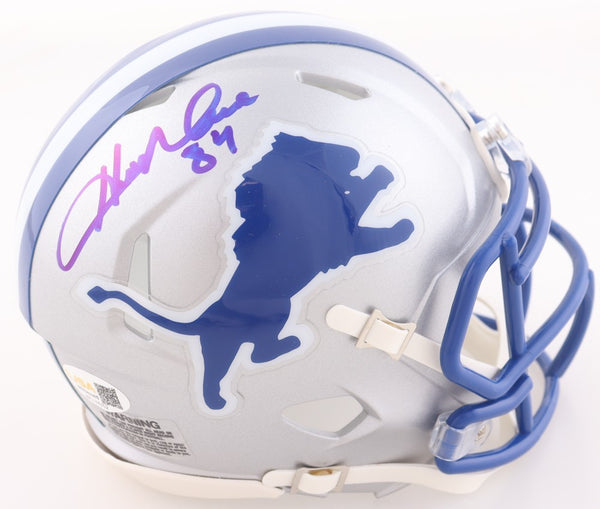 Herman Moore Signed Detroit Lions Throwback Speed Mini Helmet (JSA) 4xProBowl WR