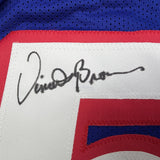 Autographed/Signed Vincent Brown New England Blue Football Jersey JSA COA
