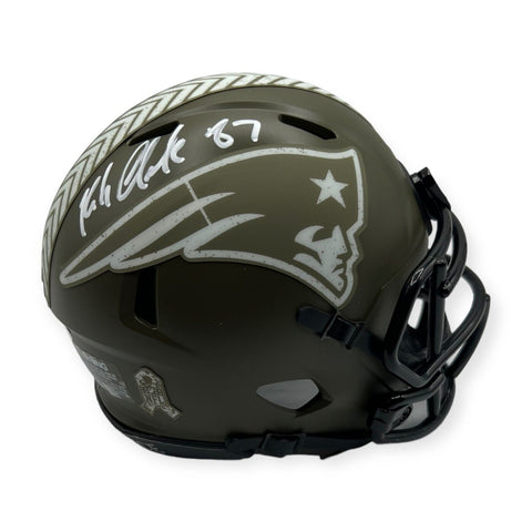 Rob Gronkowski Signed Autographed Salute to Service Patriots Mini Helmet JSA