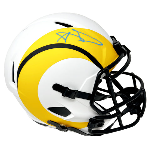 Aaron Donald Los Angeles Rams Signed Riddell Lunar Speed Replica Helmet BAS