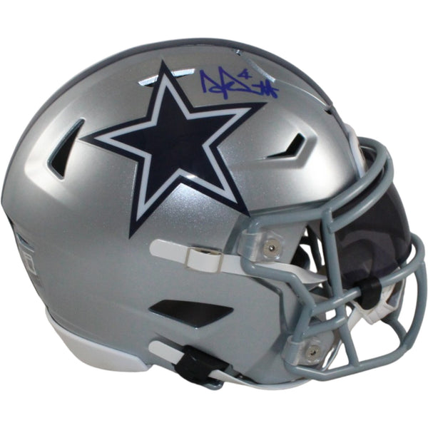 Dak Prescott Autographed Dallas Cowboys Mid-Size Midi Helmet Beckett 56286