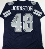 Daryl Moose Johnston Autographed Blue w/Grey Pro Style Jersey- Beckett W Auth *4