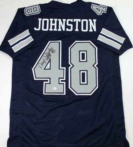 Daryl Moose Johnston Autographed Blue w/Grey Pro Style Jersey- Beckett W Auth *4