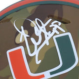 Warren Sapp Miami Hurricanes Signed Riddell Camo Speed Mini Helmet