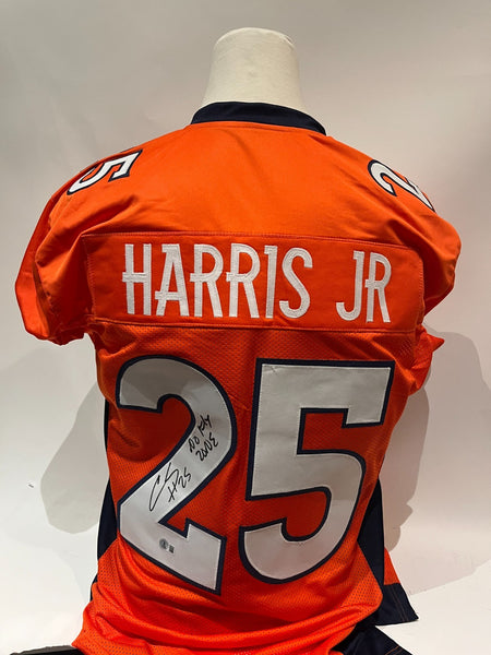 Chris Harris Jr. Autographed & Inscribed Orange Jersey - Denver Broncos BAS COA