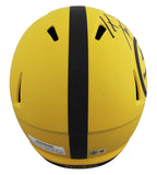 Steelers T.J. Watt Signed Rave Full Size Speed Rep Helmet W/ Case BAS Witnessed