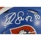 Rod Smith Autographed Denver Broncos TB 75-96 Mini Helmet Beckett Witness 49805